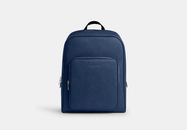 Aiden Backpack In Signature Canvas - Silver/Deep Blue
