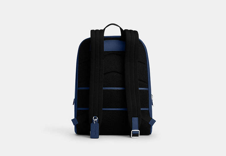 Aiden Backpack In Signature Canvas - Silver/Deep Blue
