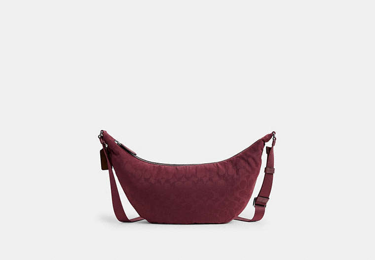Leon Sling Bag In Signature Nylon Jacquard - Light Maroon