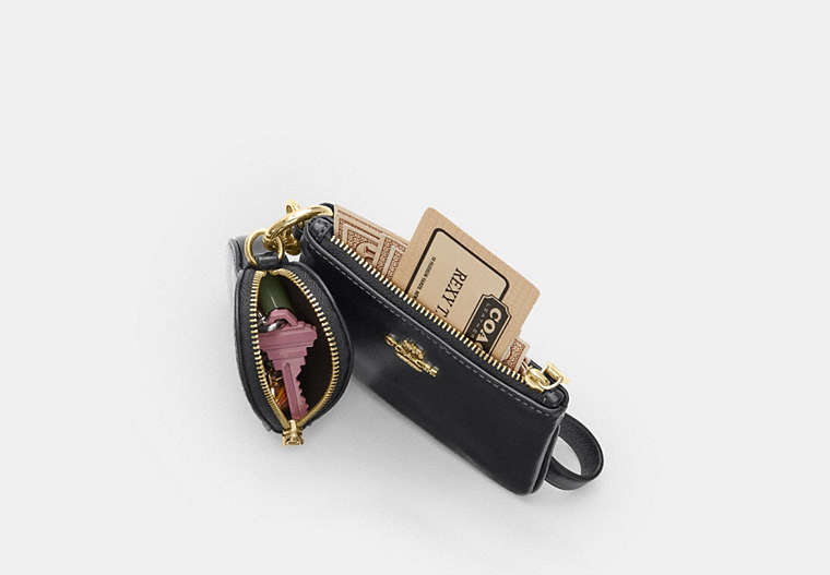 Wristlet And Heart Pouch - Gold/Black