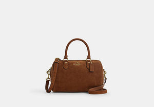 Rowan Satchel Bag - Gold/Warm Brown