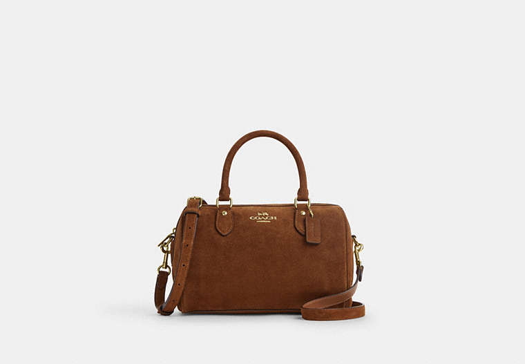 Rowan Satchel Bag - Gold/Warm Brown