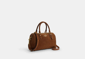 Rowan Satchel Bag - Gold/Warm Brown