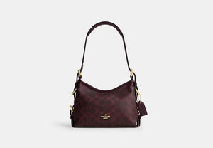 Laurel Shoulder Bag 22 With Buckles In Signature Canvas - Gold/Black Currant