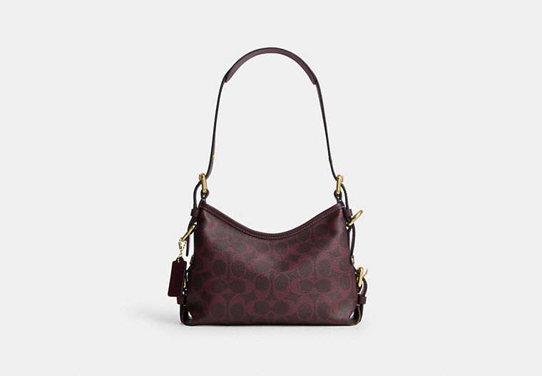 Laurel Shoulder Bag 22 With Buckles In Signature Canvas - Gold/Black Currant