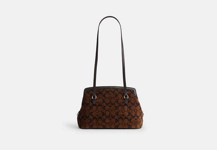 Elise Shoulder Bag In Signature Chenille - Gold/Truffle