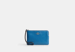 Corner Zip Wristlet - Silver/Blue Jay