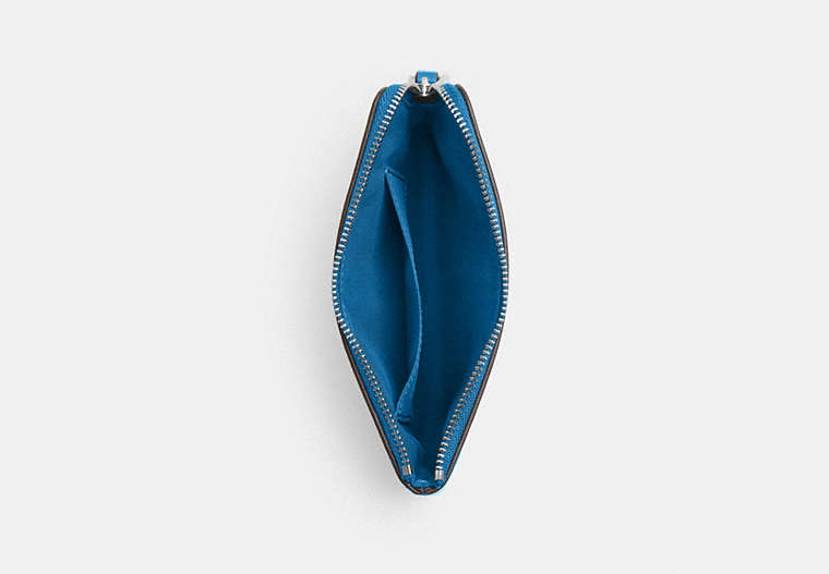 Corner Zip Wristlet - Silver/Blue Jay