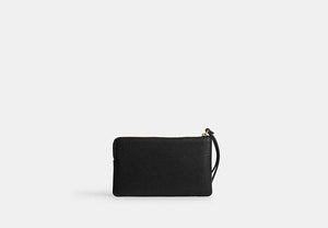 Large Corner Zip Wristlet - Gold/Black