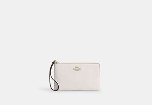 Large Corner Zip Wristlet - Gold/Chalk