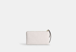 Large Corner Zip Wristlet - Gold/Chalk