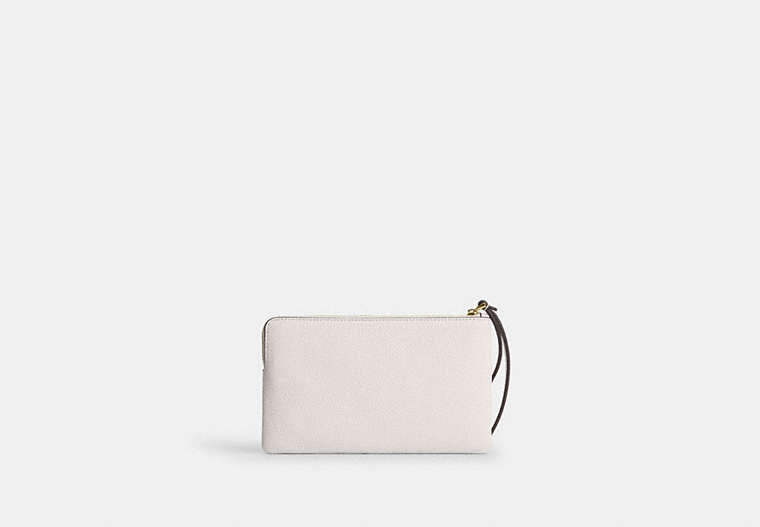 Large Corner Zip Wristlet - Gold/Chalk