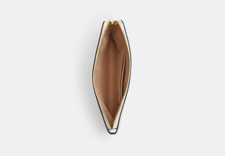 Large Corner Zip Wristlet - Gold/Chalk