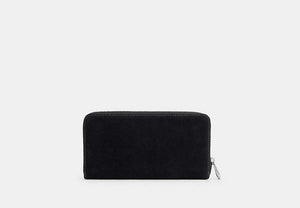 Long Zip Around Wallet - Silver/Black