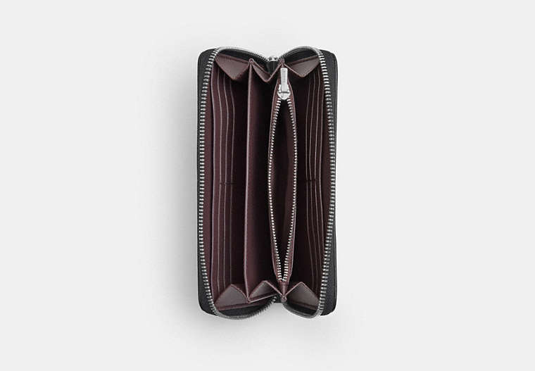 Long Zip Around Wallet - Silver/Black