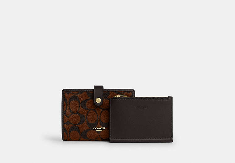 2-In-1 Wallet In Signature Chenille - Gold/Truffle