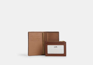 2-In-1 Wallet In Signature Chenille - Gold/Light Khaki/Vintage Brown