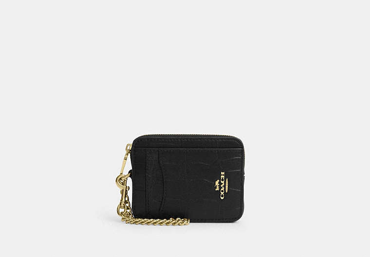 Zip Card Case - Gold/Black