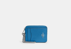 Zip Card Case - Silver/Blue Jay