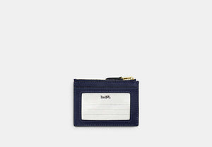 Mini Skinny ID Case In Signature Chenille - Gold/Navy