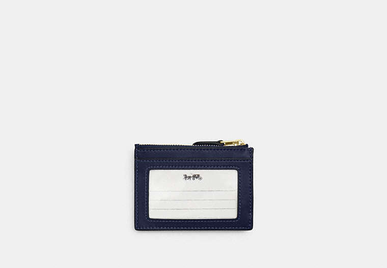 Mini Skinny ID Case In Signature Chenille - Gold/Navy