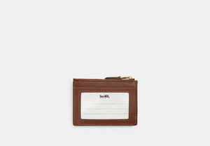 Mini Skinny ID Case In Signature Chenille - Gold/Light Khaki/Vintage Brown