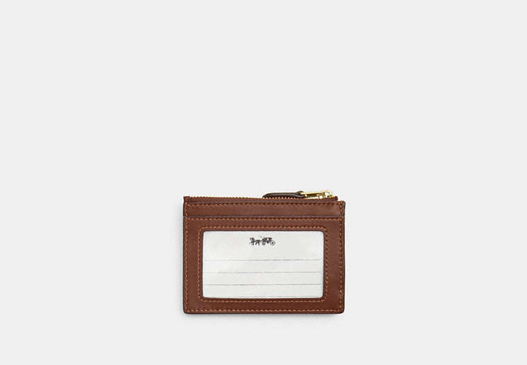 Mini Skinny ID Case In Signature Chenille - Gold/Light Khaki/Vintage Brown
