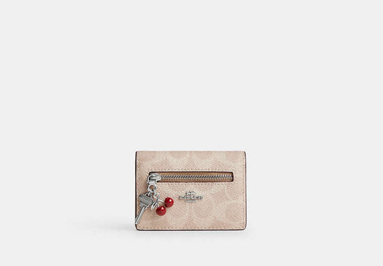 Card Case With Charms - Silver/Sand/Taupe