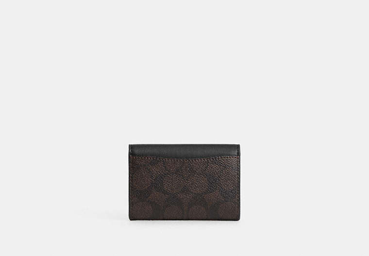 Flap Card Case - Gold/Walnut/Black