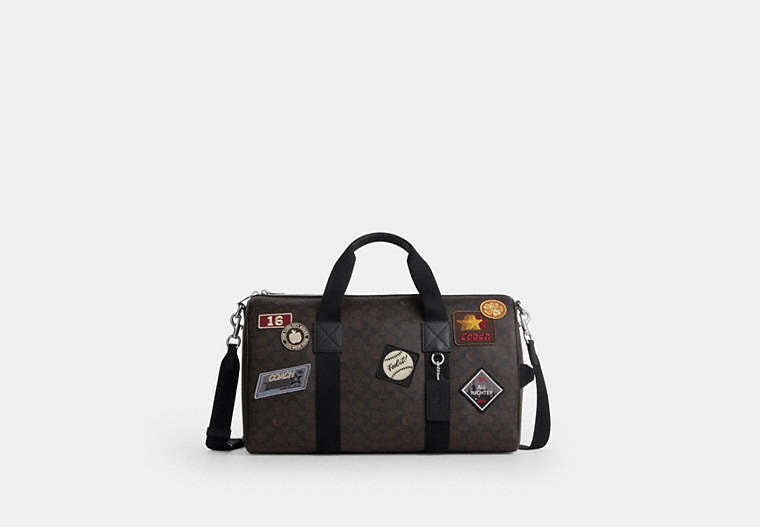Explorer Duffle Bag 45 In Signature Canvas With Patches - Sv/Walnut/Black