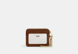 Zip Card Case - Gold/Warm Brown