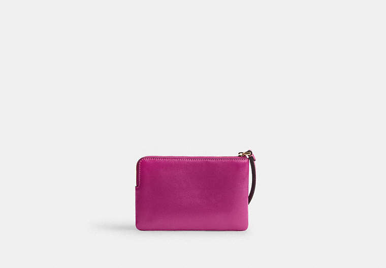 Corner Zip Wristlet - Gold/Magenta