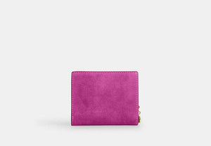 Snap Wallet In Signature Chenille - Gold/Magenta