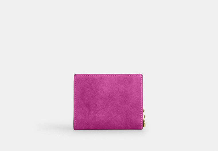 Snap Wallet In Signature Chenille - Gold/Magenta