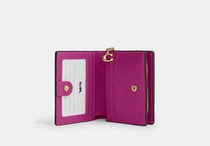 Snap Wallet In Signature Chenille - Gold/Magenta