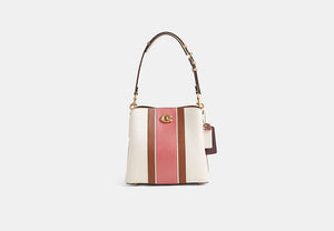 Custom Willow Bucket Bag In Colorblock - Brass/Chalk Multi