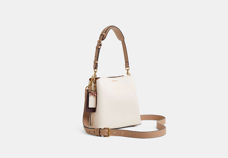 Custom Willow Bucket Bag In Colorblock - Brass/Chalk Multi