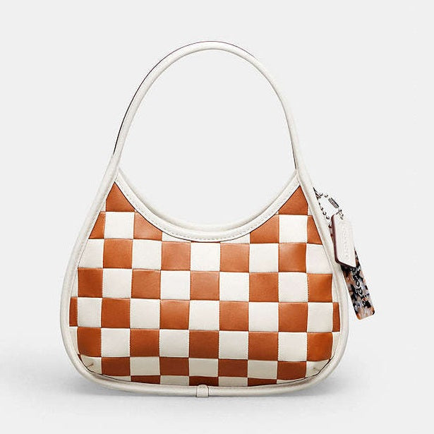 Coach Ergo Bag In Checkerboard Upcrafted Leather Burnished Amber-Chalk