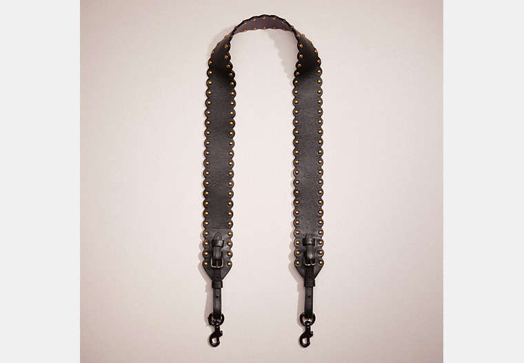 Restored Strap With Scallop Rivets - Brass/Black Multi