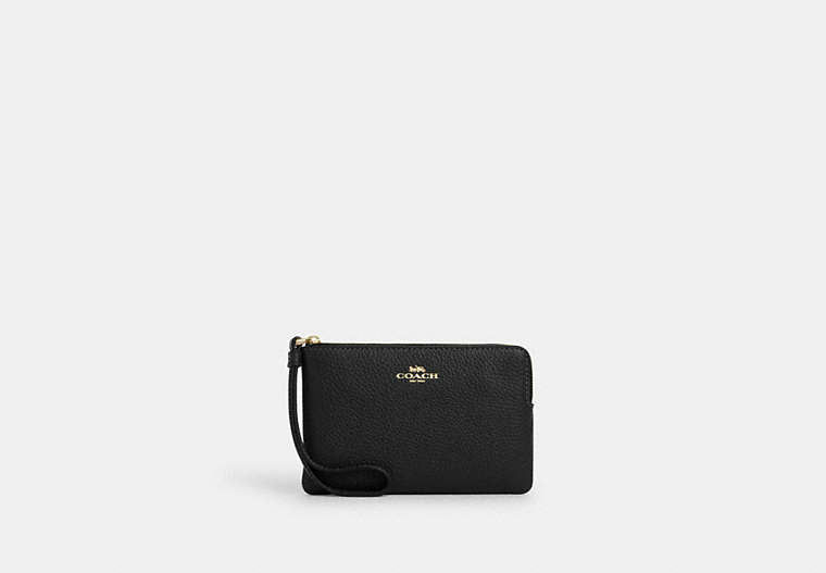 Corner Zip Wristlet - Gold/Black