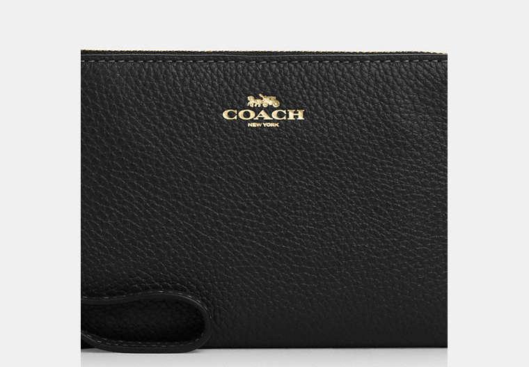 Corner Zip Wristlet - Gold/Black