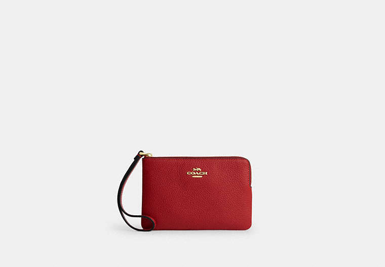 Corner Zip Wristlet - Gold/Poppy