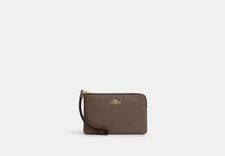 Corner Zip Wristlet - Gold/Dark Stone