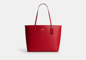 City Tote Bag - Gold/Bright Cardinal