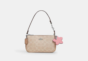 Flower Bag Charm - Silver/Flower Pink