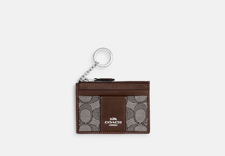 Mini Skinny ID Case In Signature Chenille - Silver/Oak/Maple