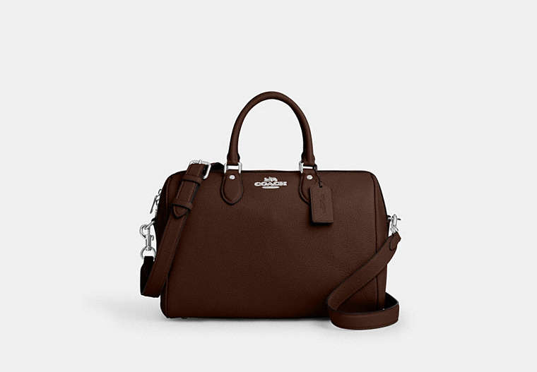Rowan Large Satchel Bag - Silver/Maple