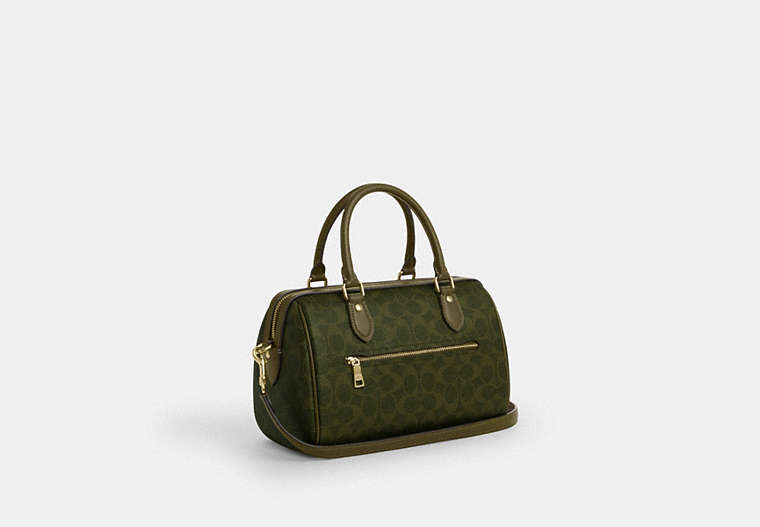 Rowan Satchel Bag In Signature Canvas - Gold/Olive