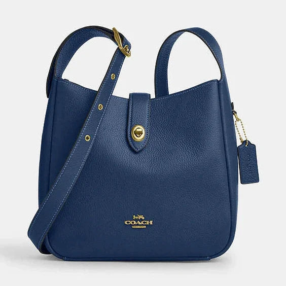 Coach Hadley Convertible Crossbody Bag Pebbled Leather-Gold-Deep Blue
