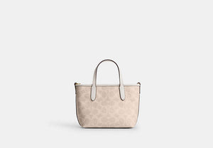 City Mini Tote Bag In Signature Canvas - Gold/Sand/Chalk